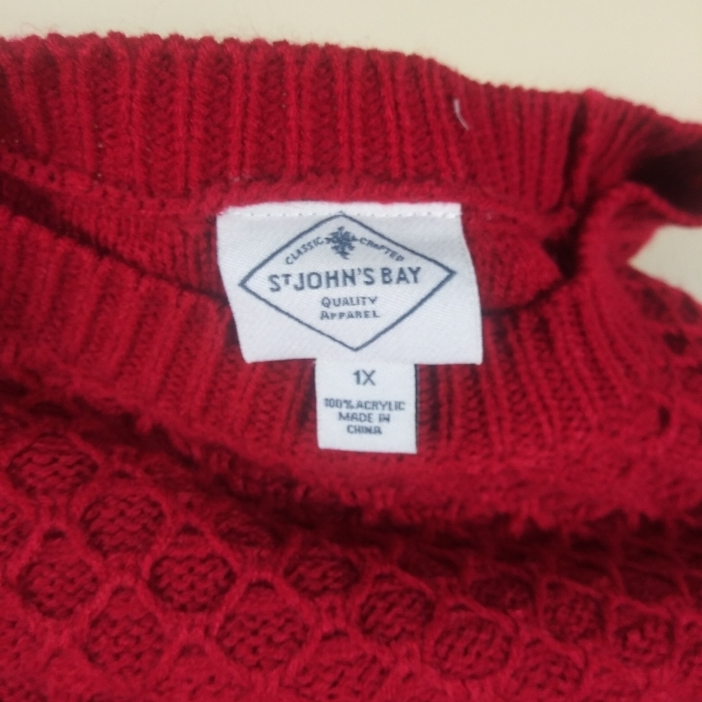 St. John's Bay Rumba Red Sweater - Picture 7 of 7